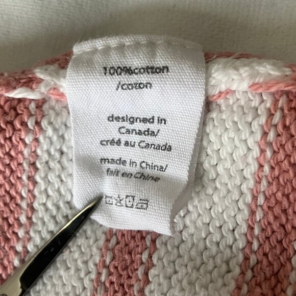 Pure Knits by Neon Buddha | 100% Cotton Pink/White Long Sleeve Pullover - Size M - Picture 9 of 12